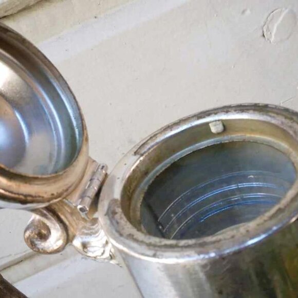 VTG Italian Diamond Point Crystal Decanter W/Silverplated Dog Head Spout/Han - Picture 8 of 11